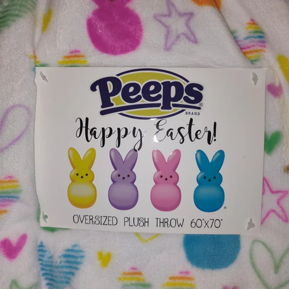 Multicolor Peeps Happy Easter Oversized Plush Throw - Picture 4 of 6